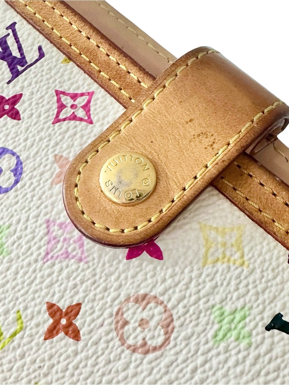 Louis Vuitton Murakami Multicolor White & Vachetta Leather Agenda PM Wallet - Picture 6 of 16